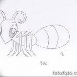фото Эскиз тату муравей от 07.09.2017 №070 - Sketch of an ant tattoo - tatufoto.com