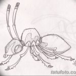 фото Эскиз тату муравей от 07.09.2017 №093 - Sketch of an ant tattoo - tatufoto.com