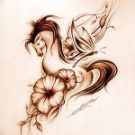 фото Эскизы тату конь от 29.09.2017 №026 - Sketches of a horse tattoo - tatufoto.com