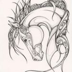 фото Эскизы тату конь от 29.09.2017 №044 - Sketches of a horse tattoo - tatufoto.com