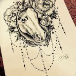 фото Эскизы тату конь от 29.09.2017 №069 - Sketches of a horse tattoo - tatufoto.com