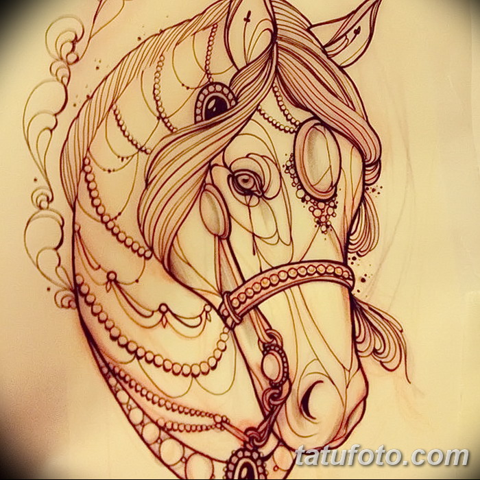 фото Эскизы тату конь от 29.09.2017 №085 - Sketches of a horse tattoo - tatufoto.com