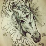 фото Эскизы тату конь от 29.09.2017 №185 - Sketches of a horse tattoo - tatufoto.com