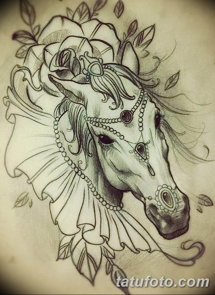 фото Эскизы тату конь от 29.09.2017 №185 - Sketches of a horse tattoo - tatufoto.com