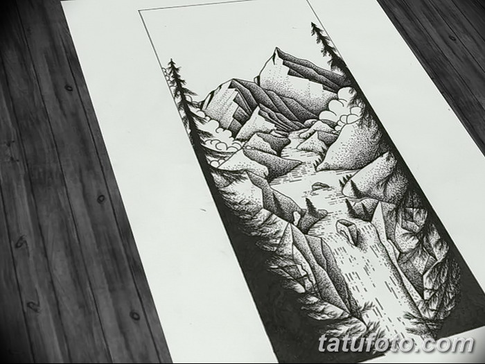 фото Эскизы тату лес от 29.09.2017 №004 - Sketches of a forest tattoo - tatufoto.com