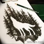 фото Эскизы тату лес от 29.09.2017 №017 - Sketches of a forest tattoo - tatufoto.com