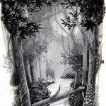 фото Эскизы тату лес от 29.09.2017 №027 - Sketches of a forest tattoo - tatufoto.com