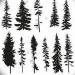 фото Эскизы тату лес от 29.09.2017 №062 - Sketches of a forest tattoo - tatufoto.com