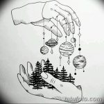 фото Эскизы тату лес от 29.09.2017 №077 - Sketches of a forest tattoo - tatufoto.com
