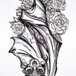 фото Эскизы тату летучая мышь от 27.09.2017 №015 - Sketches a bat tattoo - tatufoto.com