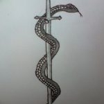 фото Эскизы тату меч и змея от 26.09.2017 №003 - Sketches tattoo sword - tatufoto.com