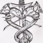 фото Эскизы тату меч и змея от 26.09.2017 №006 - Sketches tattoo sword - tatufoto.com