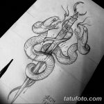 фото Эскизы тату меч и змея от 26.09.2017 №007 - Sketches tattoo sword - tatufoto.com