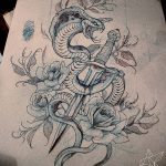 фото Эскизы тату меч и змея от 26.09.2017 №015 - Sketches tattoo sword - tatufoto.com