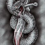 фото Эскизы тату меч и змея от 26.09.2017 №023 - Sketches tattoo sword - tatufoto.com