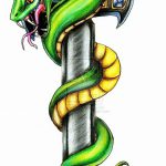 фото Эскизы тату меч и змея от 26.09.2017 №030 - Sketches tattoo sword - tatufoto.com