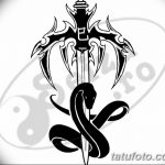 фото Эскизы тату меч и змея от 26.09.2017 №032 - Sketches tattoo sword - tatufoto.com