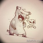 фото Эскизы тату свинья (кабан) от 26.09.2017 №033 - Sketches of a pig - tatufoto.com