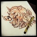 фото Эскизы тату свинья (кабан) от 26.09.2017 №051 - Sketches of a pig - tatufoto.com