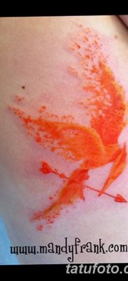 фото тату Сойка пересмешница от 25.09.2017 №003 — Tattoo Hunger Games — tatufoto.com