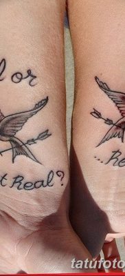 фото тату Сойка пересмешница от 25.09.2017 №014 — Tattoo Hunger Games — tatufoto.com