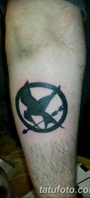 фото тату Сойка пересмешница от 25.09.2017 №022 — Tattoo Hunger Games — tatufoto.com
