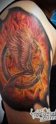 фото тату Сойка пересмешница от 25.09.2017 №056 — Tattoo Hunger Games — tatufoto.com