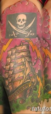 фото тату веселый Роджер от 22.09.2017 №083 — tattoo Jolly Roger — tatufoto.com