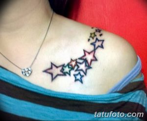 фото тату звезды на плечах от 19.09.2017 №001 - tattoo of a star on the shoul - tatufoto.com