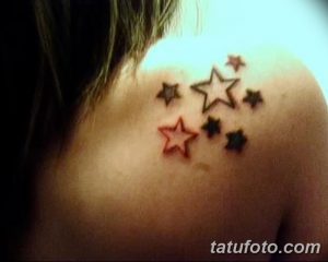 фото тату звезды на плечах от 19.09.2017 №003 - tattoo of a star on the shoul - tatufoto.com
