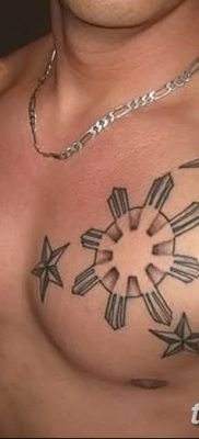 фото тату звезды на плечах от 19.09.2017 №013 — tattoo of a star on the shoul — tatufoto.com