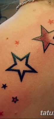 фото тату звезды на плечах от 19.09.2017 №028 — tattoo of a star on the shoul — tatufoto.com