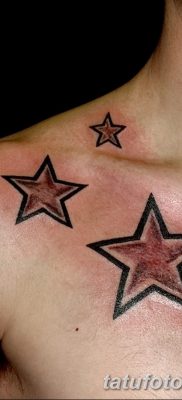фото тату звезды на плечах от 19.09.2017 №039 — tattoo of a star on the shoul — tatufoto.com