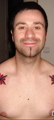 фото тату звезды на плечах от 19.09.2017 №048 — tattoo of a star on the shoul — tatufoto.com
