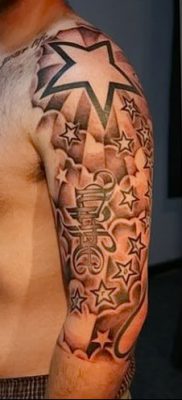 фото тату звезды на плечах от 19.09.2017 №051 — tattoo of a star on the shoul — tatufoto.com