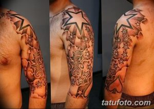 фото тату звезды на плечах от 19.09.2017 №051 - tattoo of a star on the shoul - tatufoto.com
