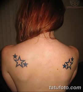 фото тату звезды на плечах от 19.09.2017 №054 - tattoo of a star on the shoul - tatufoto.com