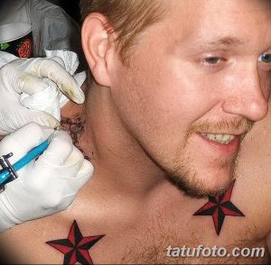 фото тату звезды на плечах от 19.09.2017 №055 - tattoo of a star on the shoul - tatufoto.com