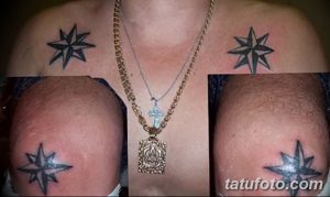 фото тату звезды на плечах от 19.09.2017 №057 - tattoo of a star on the shoul - tatufoto.com