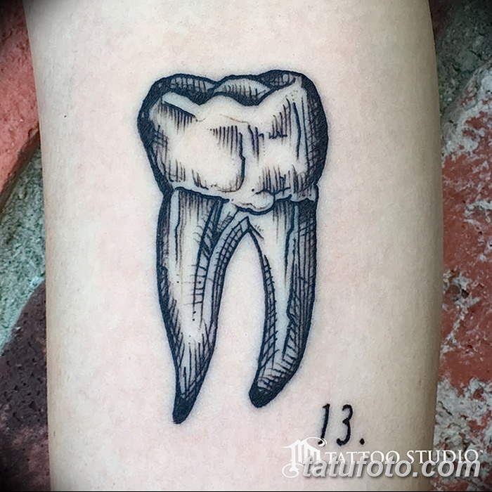 фото тату зуб от 13.09.2017 №137 - tattoo tooth - tatufoto.com