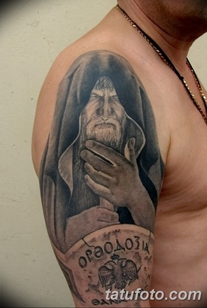фото тату монах в капюшоне от 16.09.2017 №029 - tattoo monk in the hood - tatufoto.com