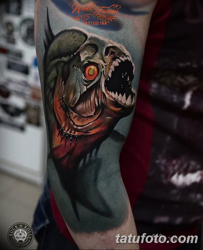 фото тату пиранья от 15.09.2017 №043 - tattoo piranha - tatufoto.com