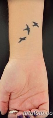 фото тату три ласточки от 24.09.2017 №021 — three swallow tattoos — tatufoto.com
