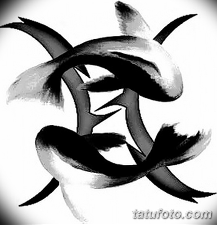 фото тату знак зодиака Рыбы от 21.10.2017 № 001 - tattoo sign of the zodiac...