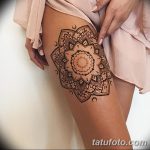 фото Мехенди на ляжке от 25.10.2017 №001 - Mehendi on thigh - tatufoto.com