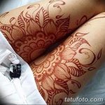 фото Мехенди на ляжке от 25.10.2017 №005 - Mehendi on thigh - tatufoto.com