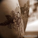 фото Мехенди на ляжке от 25.10.2017 №006 - Mehendi on thigh - tatufoto.com