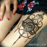 фото Мехенди на ляжке от 25.10.2017 №007 - Mehendi on thigh - tatufoto.com