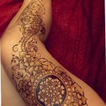 фото Мехенди на ляжке от 25.10.2017 №011 - Mehendi on thigh - tatufoto.com