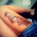 фото Мехенди на ляжке от 25.10.2017 №016 - Mehendi on thigh - tatufoto.com